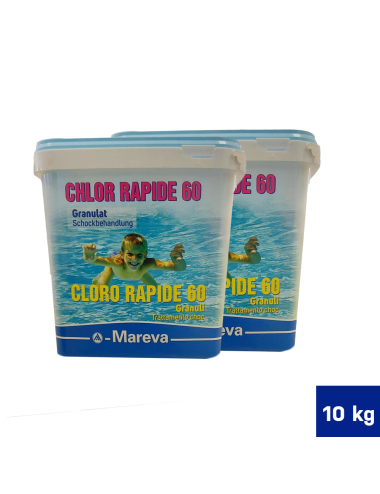 Cloro Granulare 10 kg - Mareva Chlore Rapide 60 10 kg - Cloro Granulare Acqua Piscina