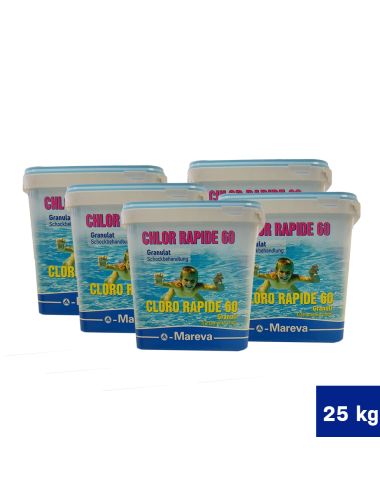 Cloro Granulare 25 kg - Mareva Chlore Rapide 60 25 kg - Cloro Granulare Acqua Piscina