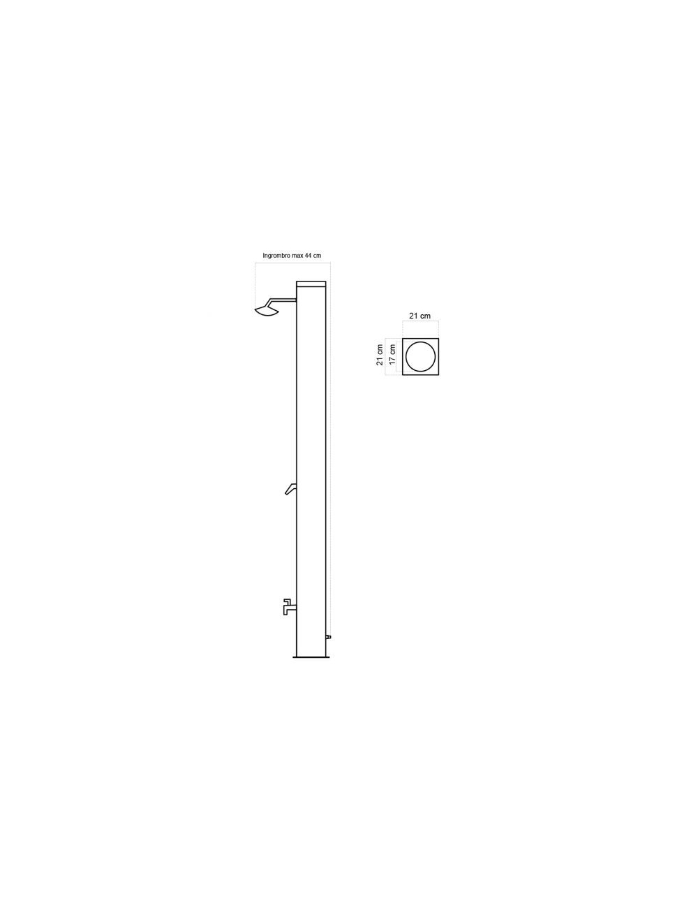 DOCCIA SOLARE 40 LITRI - Altezza 220 cm