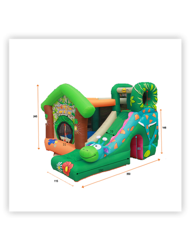 Happy Hop Jungle Fun - Castello Gonfiabile 350 x 340 x 245 cm