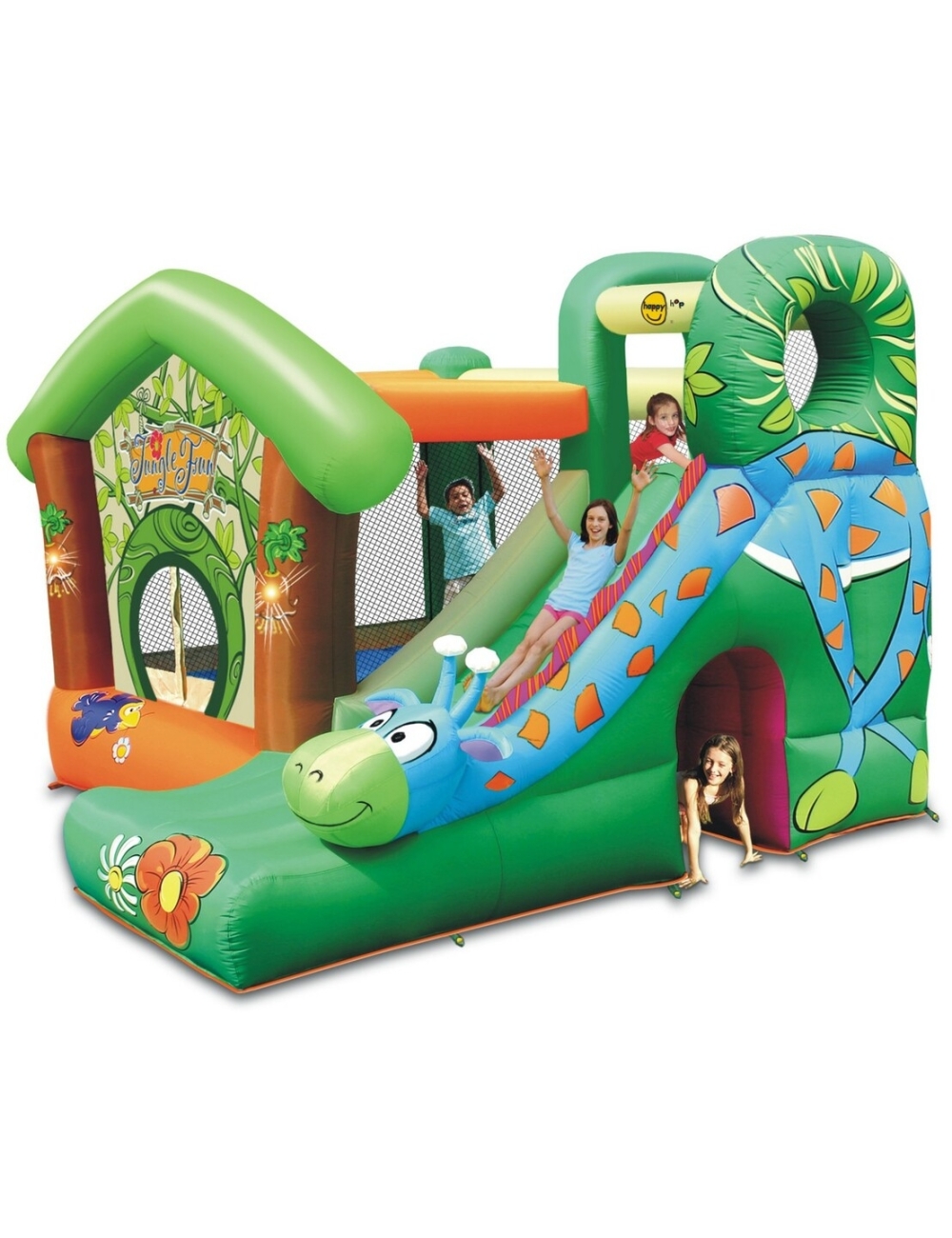 Happy Hop Jungle Fun - Castello Gonfiabile 350 x 340 x 245 cm